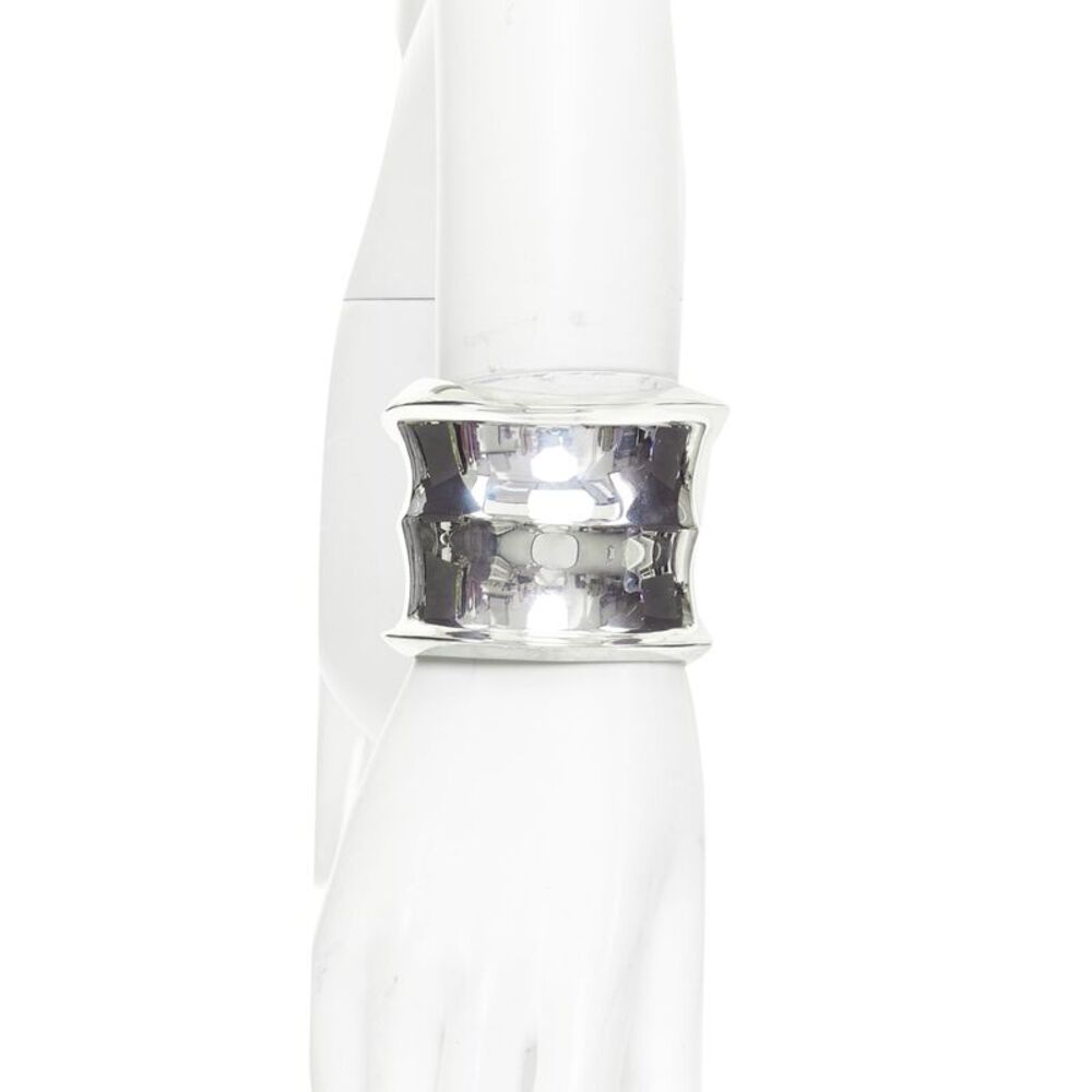 Saint Laurent mirror silver high shine wide cuff